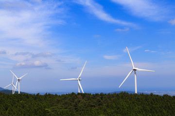 Wind Turbines at Aoyama highland in Japan