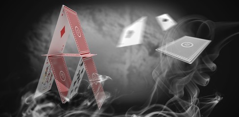 Poster - Composite 3d image of blue smoke