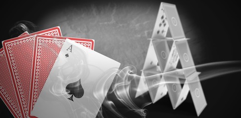 Poster - Composite 3d image of blue smoke