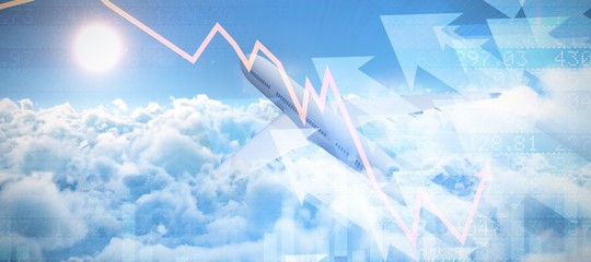 Poster - Composite 3d image of graphic airplane