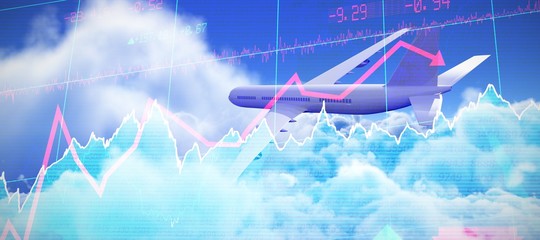 Poster - Composite 3d image of graphic airplane