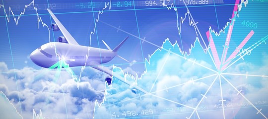 Poster - Composite 3d image of graphic airplane