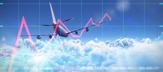 Poster - Composite 3d image of graphic airplane