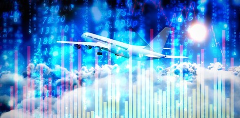 Poster - Composite 3d image of graphic airplane