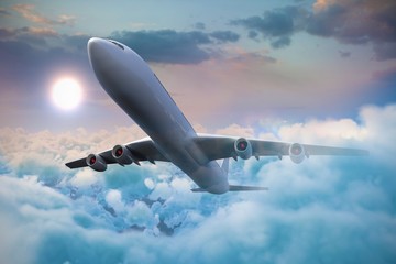 Poster - Composite 3d image of graphic airplane