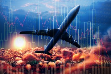 Poster - composite 3d image of graphic airplane
