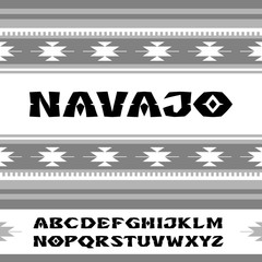 Wall Mural - Navajo. Font in the style of ornaments of Indian tribes