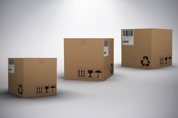 Poster - composite 3d image of digital image of brown parcel