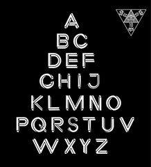 Impossible Geometry letters. Impossible shape font.