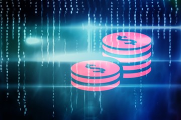 Poster - Composite 3d image of coins