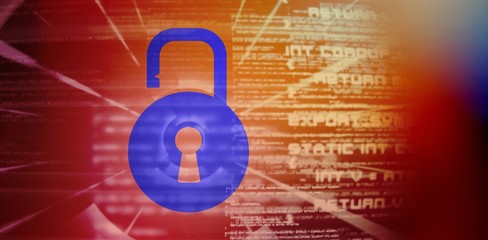 Poster - Composite 3d image of lock