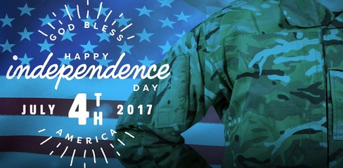 Poster - Composite image of mid section of military soldier