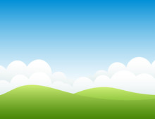 Hills And Sky. Vector Illustration.