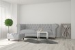 © AntonSh - White modern room with sofa. Scandinavian interior design. 3D illustration