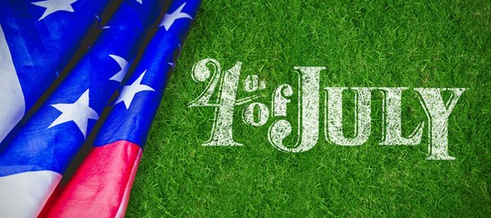 Sticker - Composite image of happy 4th of july text on white background