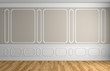 Beige wall in classic style empty room architectural background