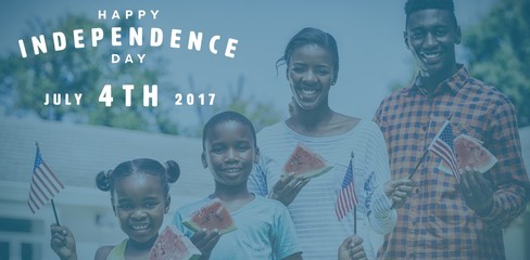Poster - Composite image of happy 4th of july text on white background