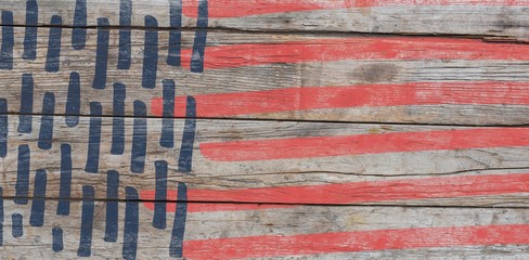 Poster - Composite image of vector image of red and blue stripes