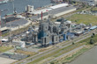 Aerial image of oil refinery installations at Noordkasteel nv Katoen Natie