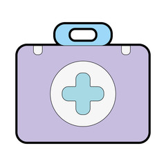 Poster - briefcase with medical symbol and fist aid kit