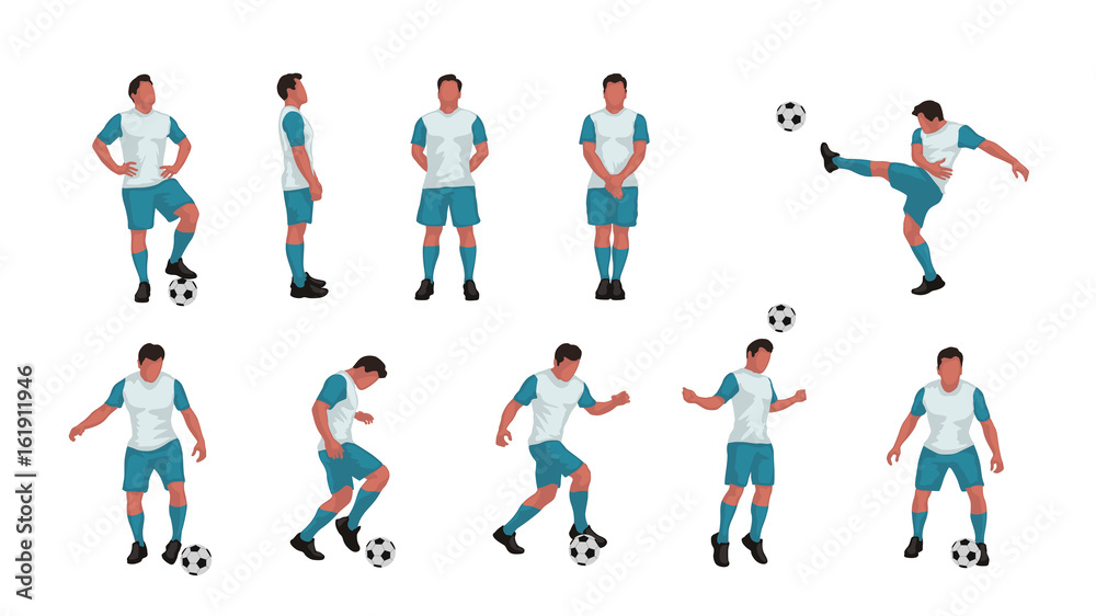 soccer player set colored Stock Vector | Adobe Stock