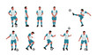 soccer player set colored