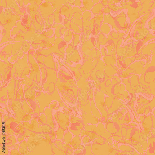 Fotografie, Obraz Analogous Dribble Painting Light Orange with Dark Pink Abstract Art Background