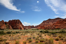 Arid Landscape And Red Rocks Of Snow Canyon State Park Utah