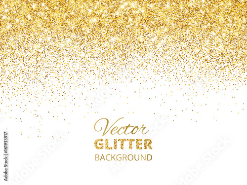 Fotografía Vector illustration of falling glitter confetti, golden dust. Fe