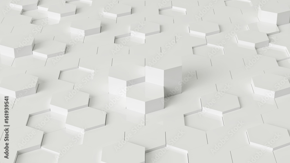 © PixlMakr - White Hexagon Background White Hexagon Background