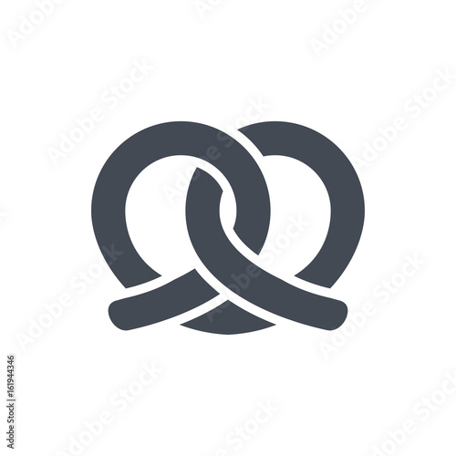 Cuadros en Lienzo Pretzel bakery food silhouette icon