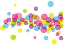 Abstract Vector Background With Bright Rainbow Bubbles
