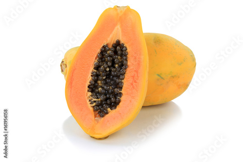 Papaya Fruchte Frucht Reif Tropisch Obst Sommer Freisteller