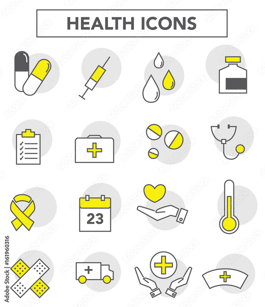 Health icons - obrazy, fototapety, plakaty 