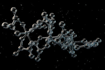 Poster - 3d rendered glass molecule structure. scientific concept. atom structure shape.