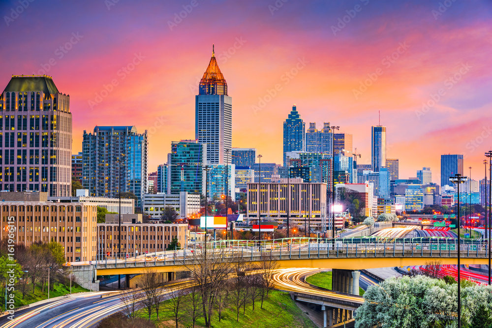 Atlanta, Georgia, USA Skyline - obrazy, fototapety, plakaty 