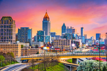 Fototapete - Atlanta, Georgia, USA Skyline