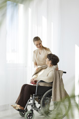 Sticker - Nurse covering lady with blanket