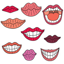 Vector Set Of Mouth
