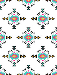 Wall Mural - Aztec style seamless pattern with tribal ornament. Ornamental ethnic background collection. Can be used for fabric prints, surface textures, cloth design, wrapping. EPS 10 vector illustration.