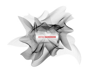 Poster - Vector illustration of monohrome wave surface abstract background