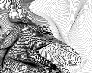 Poster - Vector illustration of monohrome striped surface abstract background