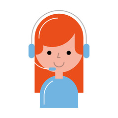 Sticker - call center agent avatar vector illustration design