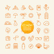 Outline icon set. Web and mobile app thin line icons. Hello summer