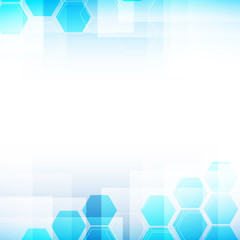 Wall Mural - abstract background light blue and hexagon shapes,vector