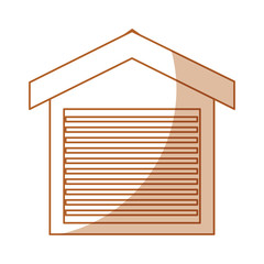 Sticker - warehouse building isolated icon vector illustration design