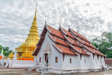 Wat Phrathat Chae Haeng Temple At  Nan Province, Thailand.