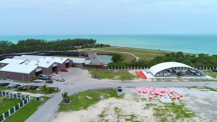 Wall Mural - Aerial video Fort Zachary Taylor Historic State Park