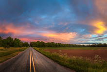 Beautiful Sky With Country Road
