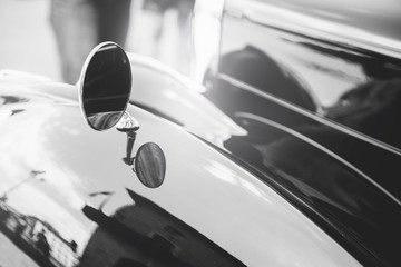 Wall Mural - Front view of classic vintage car. Retro toned postcard, poster.